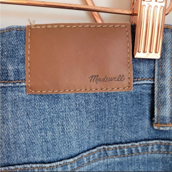 Madewell Wide-Leg Crop Frayed Hem Distressed Medium Wash High Waist Jeans 26 - Picture 4 of 4